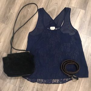 Sheer lace tank top